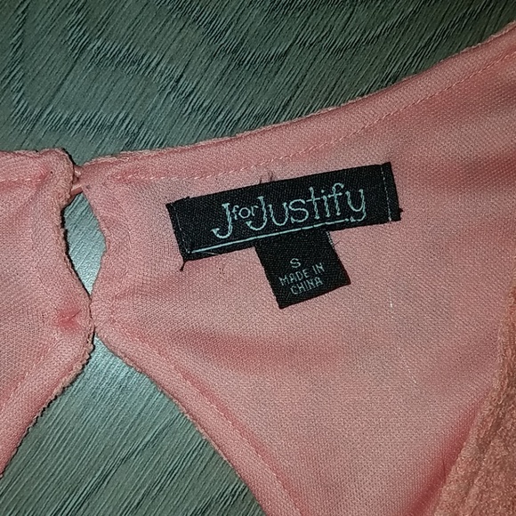 NWOT XS Pink Peach Lace Floral Long Sleeve Dress - Picture 3 of 5